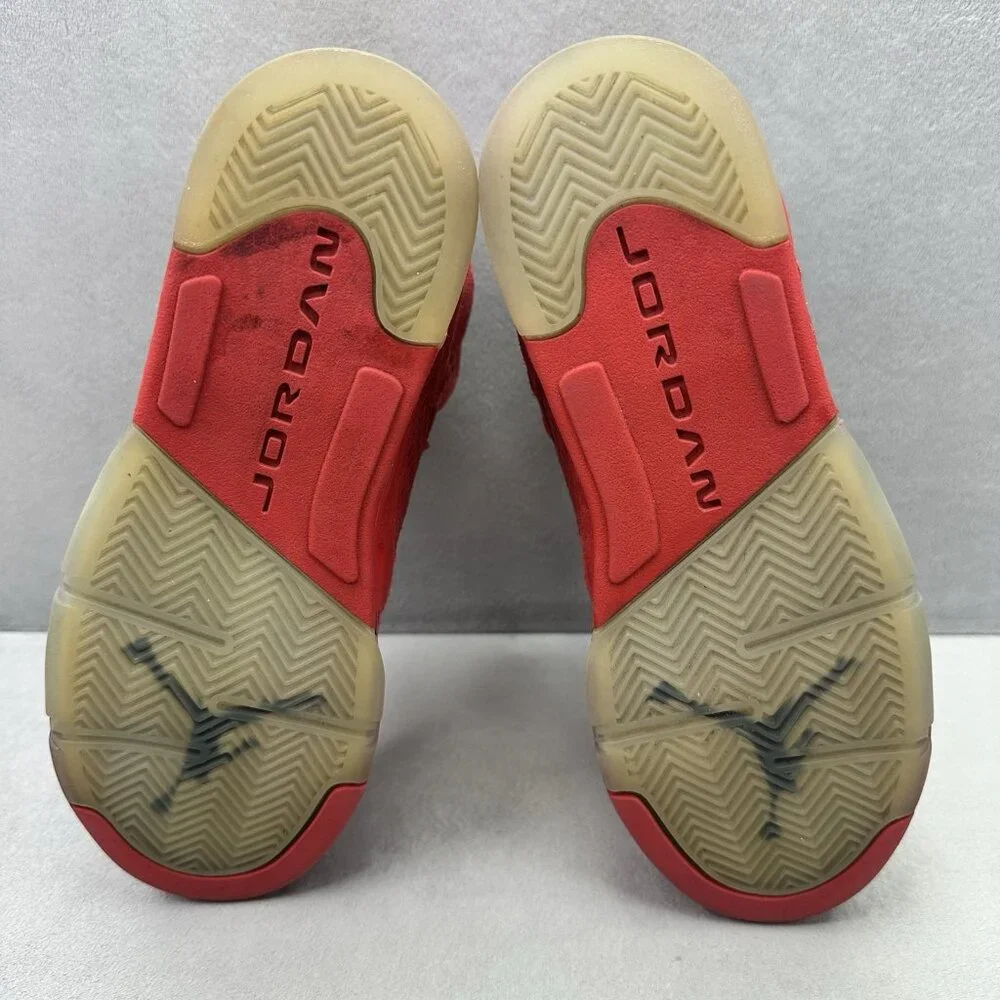 Size 4.5Y / Womens 6 Jordan 5 Retro University‎ Red Suede (GS) Shoes Sneakers